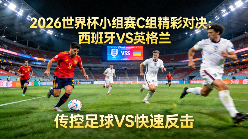 2026世界杯小组赛C组精彩对决：西班牙对阵英格兰，传控足球与快速反击的较量